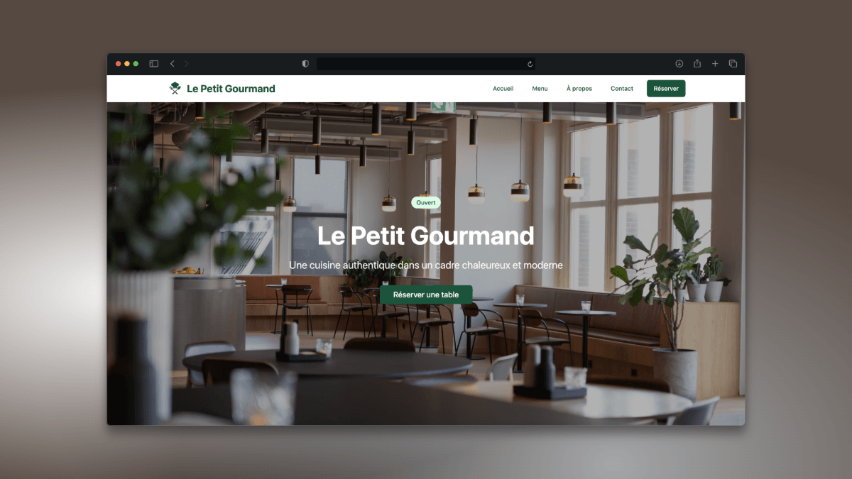 Website for Le Petit Gourmand